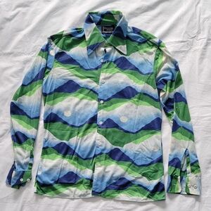 Vintage Nature-Inspired Button-Up Shirt